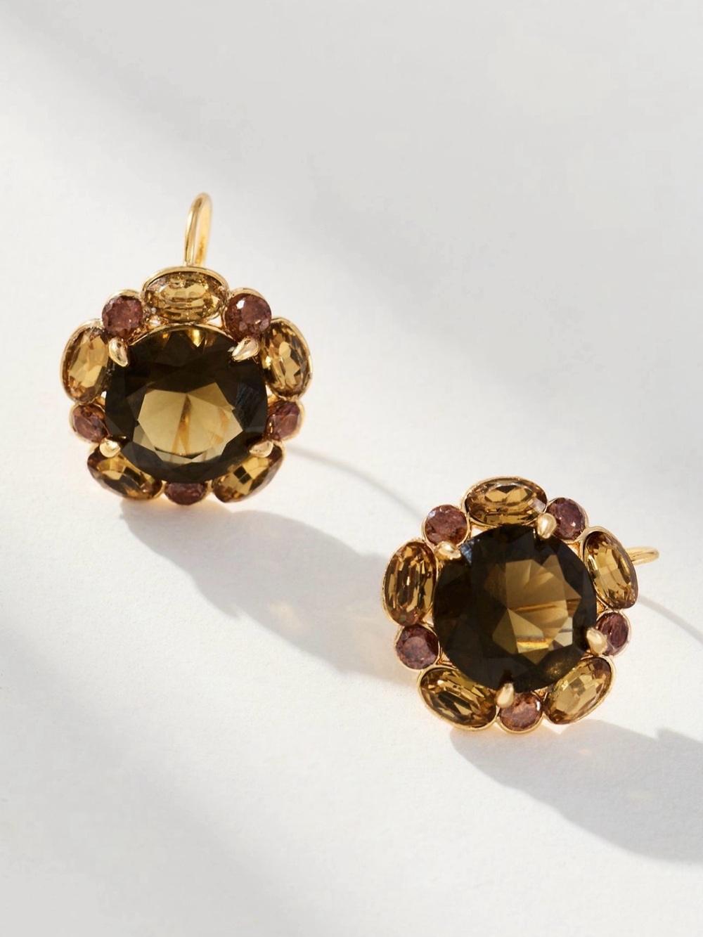 Anthropologie Crystal Cluster Drop Earrings